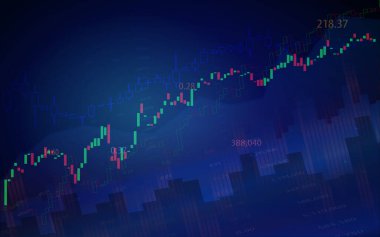 Finansal yatırım için grafik tasarımlı şamdan grafiği.
