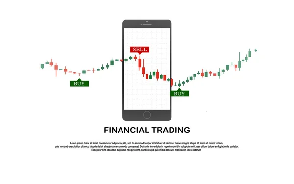 Cep Telefonu Defter Vektörü Olan Eski Hisse Senedi Ticareti — Stok Vektör