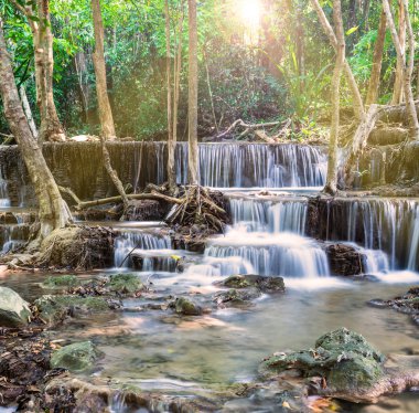 Huay Mae Kamin, Tayland, Thailand, tropikal orman şelale