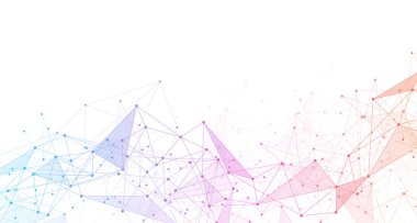 Geometrik bağlantılı arkaplan. Noktaları ve çizgileri birleştiriyorum. Genel ağ bağlantısı. Teknoloji için sancak şablonu.