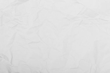 Beyaz buruşmuş kağıt doku arka planı. Arkaplan olarak beyaz geri dönüştürülmüş kağıt dokusu.