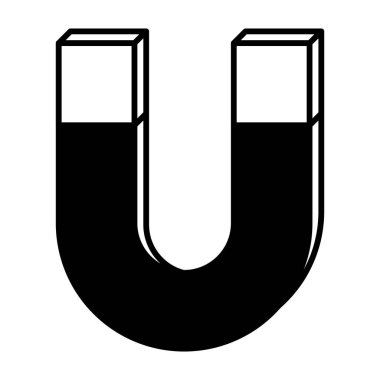 Beyaz arkaplanda mıknatıs simgesi izole edildi