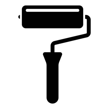 Beyaz arka plan üzerinde izole boya silindiri simgesi