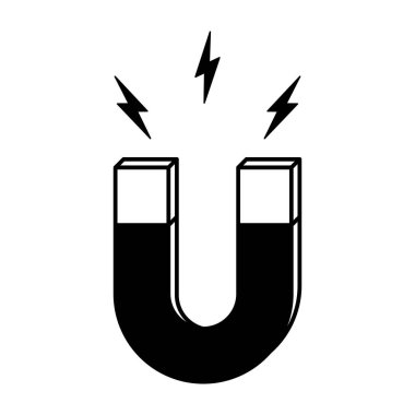 Beyaz arkaplanda mıknatıs simgesi izole edildi