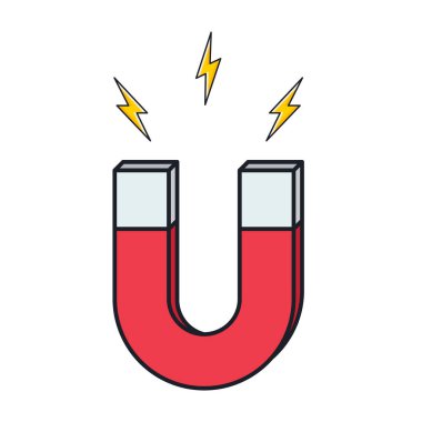 Beyaz arkaplanda mıknatıs simgesi izole edildi