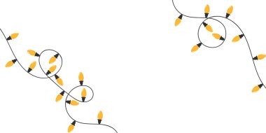 Beyaz arka planda izole edilmiş Noel lambaları