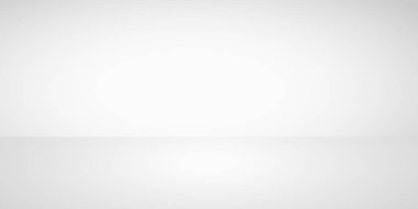 Zemin yansıması, ürün gösterimi, sunumu, web sitesi veya tasarım şablonu için temiz stüdyo arkaplanı olan en düşük beyaz ve gri gradyan arkaplan