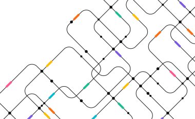 Devre çizgileri ve noktaları birleştir. Ağ teknolojisi ve Bağlantı kavramı. Yerel ağ düğümleri bağlantıları