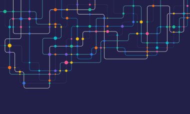 Devre çizgileri ve noktaları birleştir. Ağ teknolojisi ve Bağlantı kavramı. Yerel ağ düğümleri bağlantıları