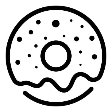 Beyaz arka planda yalıtılmış donut simgesi