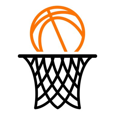 Beyazların arka grubunda top izole edilmiş basketbol ringi