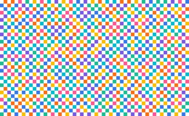 Renkli kare desen, sarmal hareketin optik illüzyonunu yaratıyor, arkaplan ve yaratıcı projeler için uygun canlı tasarım..