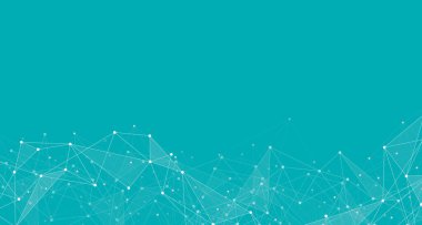 Geometrik bağlantılı arkaplan. Noktaları ve çizgileri birleştiriyorum. Genel ağ bağlantısı. Teknoloji için sancak şablonu.