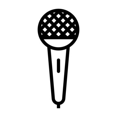 Beyaz arkaplanda mikrofon vektör simgesi