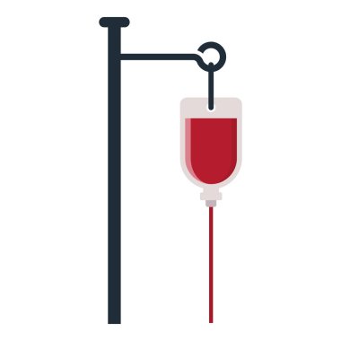 Kan bağışı konsepti, kan torbası ikonu