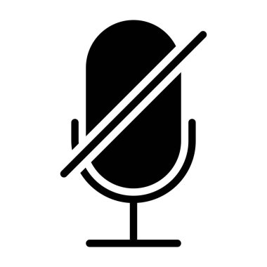 Beyaz arkaplanda mikrofon kapatılmış simge