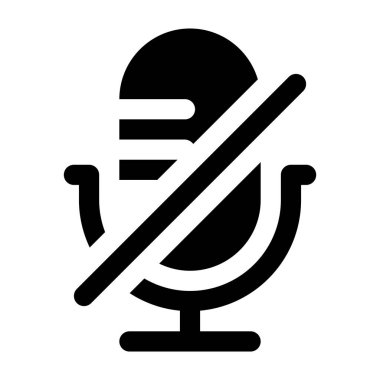 Beyaz arkaplanda mikrofon kapatılmış simge