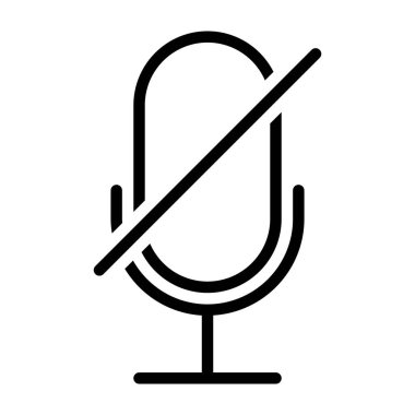 Beyaz arkaplanda mikrofon kapatılmış simge