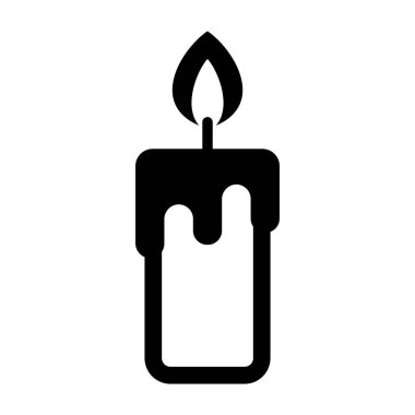 Beyaz arkaplanda izole edilmiş mum simgesi