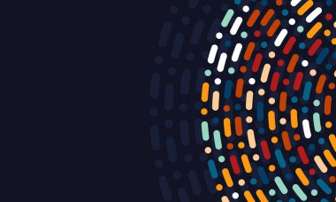 Çember çizgili nokta arkaplanı. Büyük veri görselleştirme kavramı. 