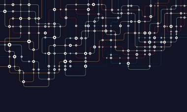 Devre çizgileri ve noktaları birleştir. Ağ teknolojisi ve Bağlantı kavramı. Yerel ağ düğümleri bağlantıları