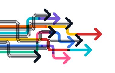 Soyut ok yönü. İş yatırımından başarıya. finansal veri grafiği stratejisi. Teknoloji geçmişi. Yüksek hız.