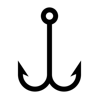 Balık kancası simgesi beyaz arkaplanda izole edildi