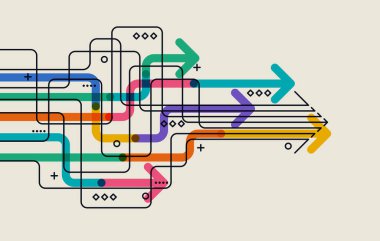 Soyut ok yönü. Teknoloji geçmişi. Yüksek hız. Yüksek teknoloji.