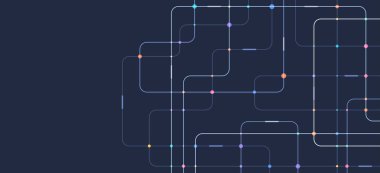 Devre çizgileri ve noktaları birleştir. Ağ teknolojisi ve Bağlantı kavramı. Yerel ağ düğümleri bağlantıları