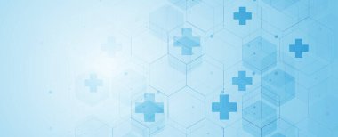 Tıbbi geçmişi soyut. Tıbbi haç şeklinde. Bilim, tıp veya teknoloji için tasarım, yenilik tıbbı, iyileştirme