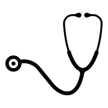 izole beyaz zemin üzerine siyah sağlık stetoskop