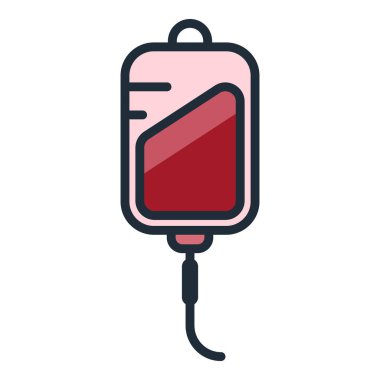 Kan bağışı konsepti, kan torbası ikonu