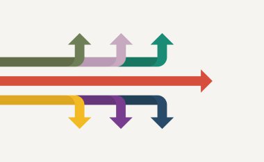 Soyut ok yönü. İş yatırımından başarıya. finansal veri grafiği stratejisi. Teknoloji geçmişi. Yüksek hız.