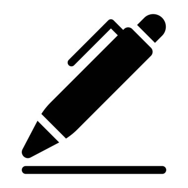 Beyaz arkaplanda kalem simgesi izole edildi