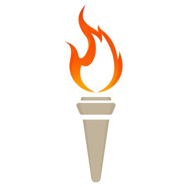 Meşale simgesi beyaz arkaplanda izole edildi