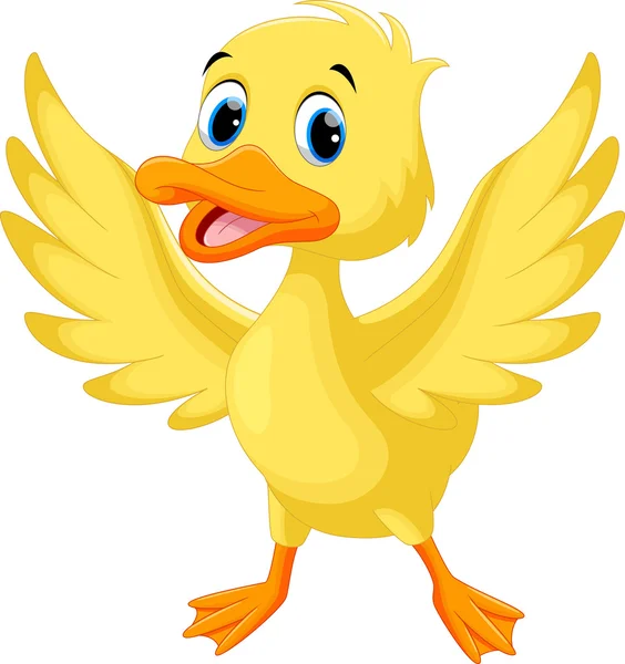 Cute duck laugh cartoon — Stock Vector