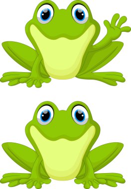 Cute frog cartoon clipart