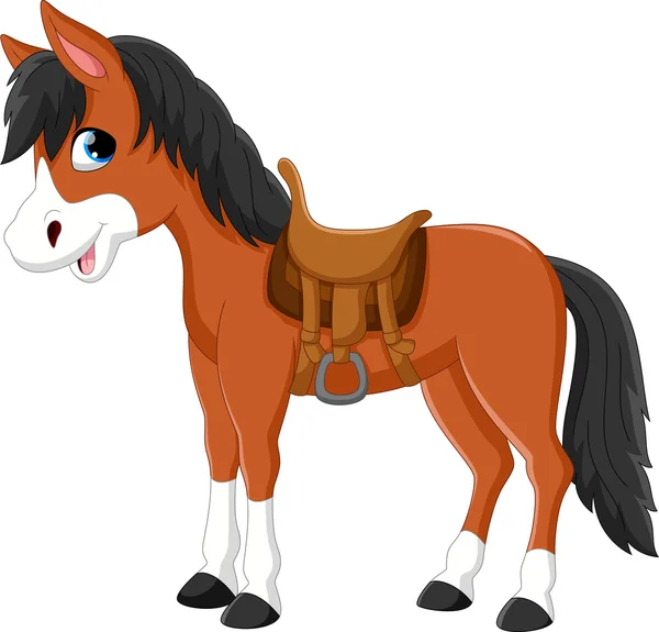 Bela banda desenhada cavalo — Vetor de Stock
