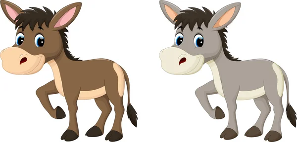 Desenhos animados engraçados do burro —  Vetores de Stock