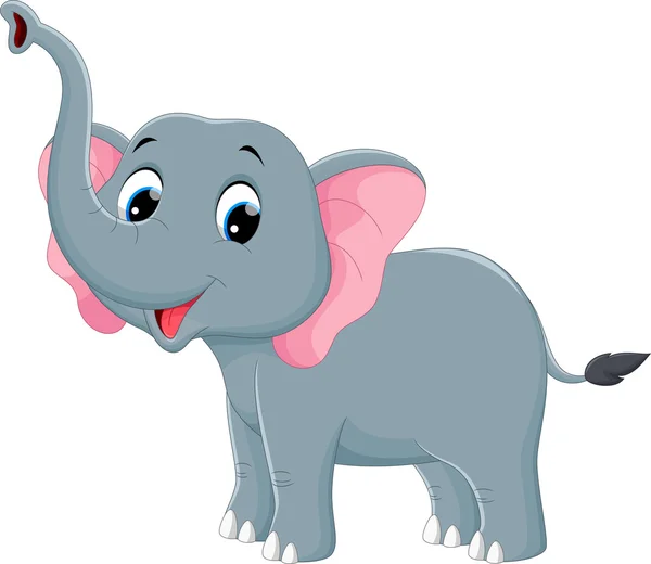 Lindo elefante de dibujos animados — Vector de stock