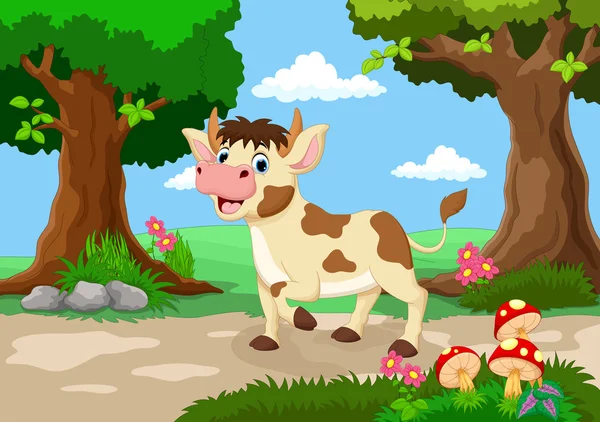 Αστεία αγελάδα κινούμενων σχεδίων — Διανυσματικό Αρχείο