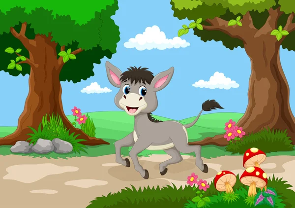 Roliga donkey cartoon — Stock vektor