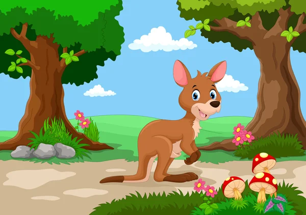 Drôle de dessin animé kangourou — Image vectorielle