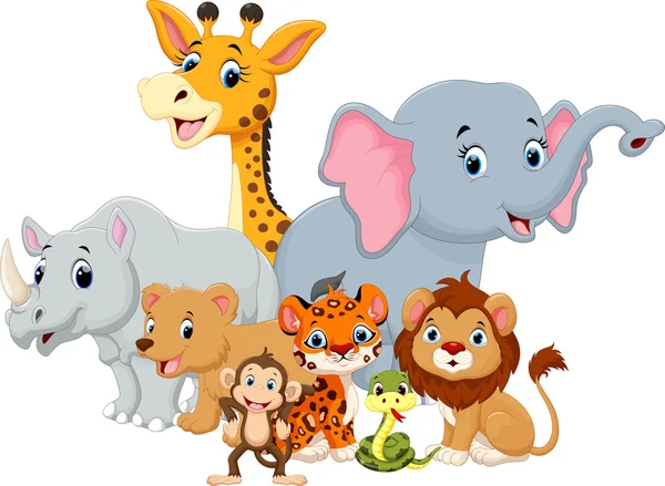 Desenhos animados de animais selvagens —  Vetores de Stock