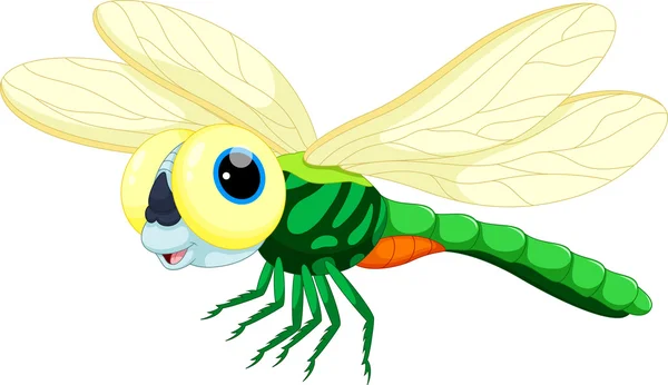 Dessin animé mignon libellule — Image vectorielle