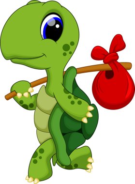 Cute turtle cartoon clipart