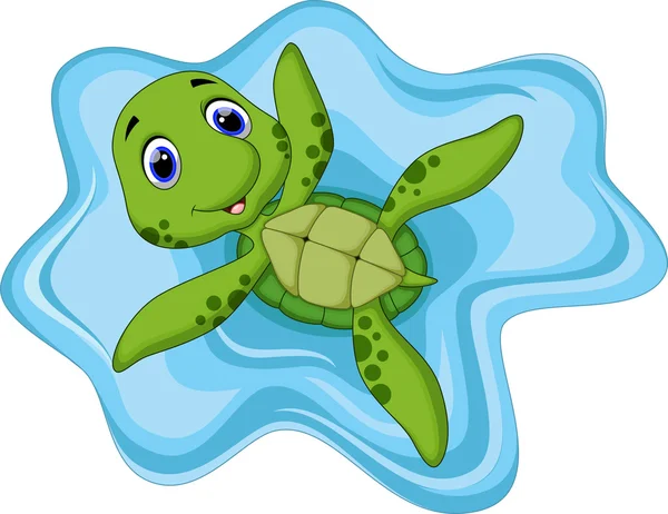 Lindo tortuga dibujos animados — Vector de stock