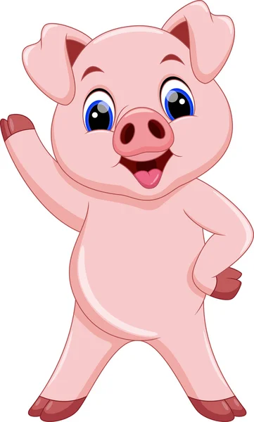 可爱的猪漫画 — 图库矢量图片