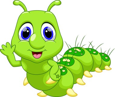 Funny caterpillar cartoon clipart