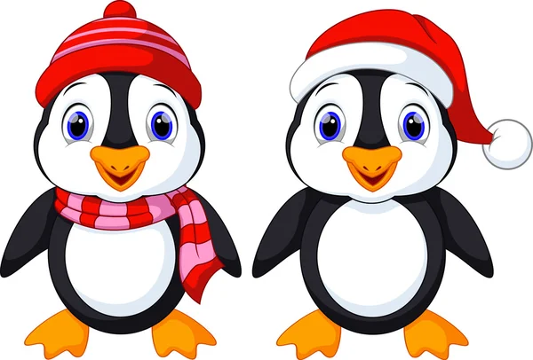 Cute penguins cartoon — Stock Vector